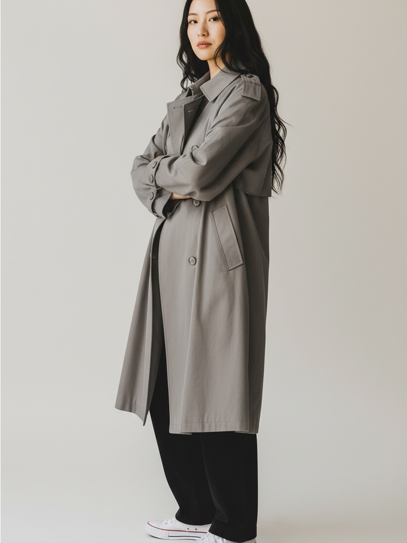 Women’s Classic Black Trench Coat